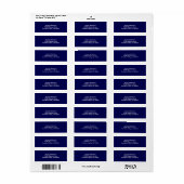 Étiquette Couleur uni bleu marine (Feuille entière)