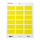 Étiquette Couleur uni jaune canari (Feuille entière)