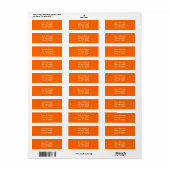 Étiquette Couleur unie orange vif (Feuille entière)