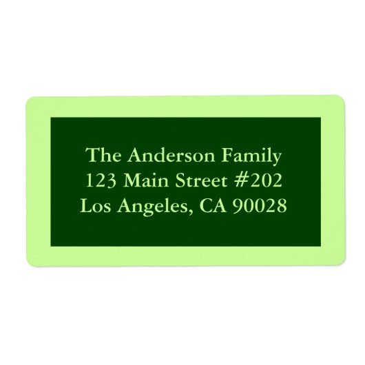 Étiquette couleur verte (Devant)