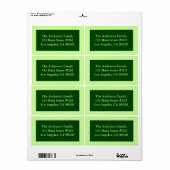 Étiquette couleur verte (Feuille entière)