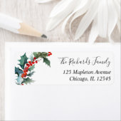 Étiquette Couleur verte rouge de Noël (En situation)