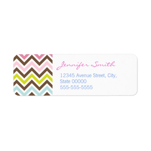 Étiquette Couleurs aztèques - Chic Chevron Zigzag Motif (Devant)