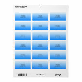 Étiquette Couleurs de dégradé bleu (Feuille entière)