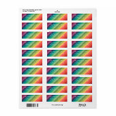 Étiquette Couleurs de l'arc-en-ciel Adresse de retour (Feuille entière)