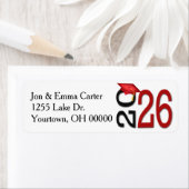 Étiquette Couleurs de l'école noire et rouge 2025 (En situation)