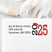 Étiquette Couleurs de l'école noire et rouge 2025 (En situation)