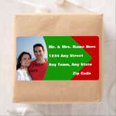 Étiquette Couleurs de Noël personnalisées Retourner les étiq (En situation)