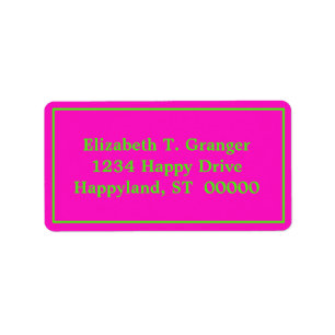 Étiquette Couleurs DIY Cadre Rose Choquant Vert Citron