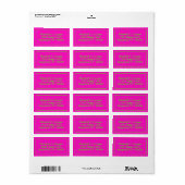 Étiquette Couleurs DIY Cadre Rose Choquant Vert Citron (Feuille entière)