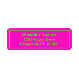 Étiquette Couleurs DIY Cadre Rose Choquant Vert Citron