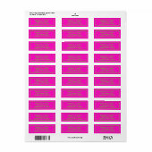 Étiquette Couleurs DIY Cadre Rose Choquant Vert Citron (Feuille entière)