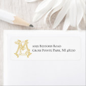 Étiquette COULEURS ÉDITABLES MOI Monogramme EM Monogramme Ét (En situation)