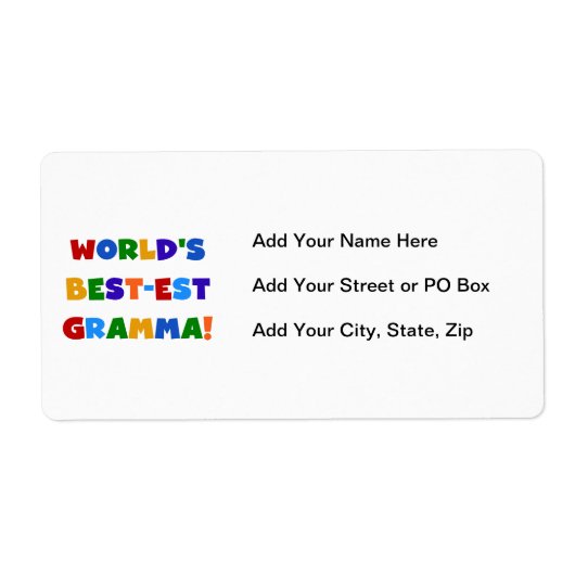 Étiquette Couleurs lumineuses du Meilleur-est Gramma du (Devant)