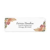 Étiquette Couleurs neutres chic Boho Floral Mariage (Devant)