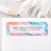 Étiquette Couleurs pastel marbre d'agate abstrait (En situation)