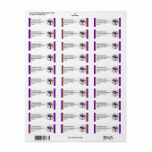 Étiquette Couleurs scolaires Purple et Gold Graduation (Feuille entière)