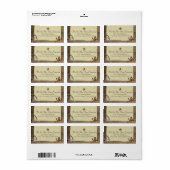 Étiquette Country Barwood Antiquités occidentales (Feuille entière)