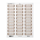 Étiquette Country Rustic Monogram Branche & Mariage bois (Feuille entière)