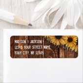 Étiquette Country Rustic Wood Burlap Mariage Adresse de reto (En situation)