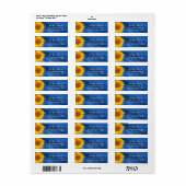 Étiquette Country Sunflower Royal Blue Mariage (Feuille entière)