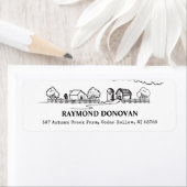Étiquette Countryside Rustic Farmhouse Return Address  (En situation)