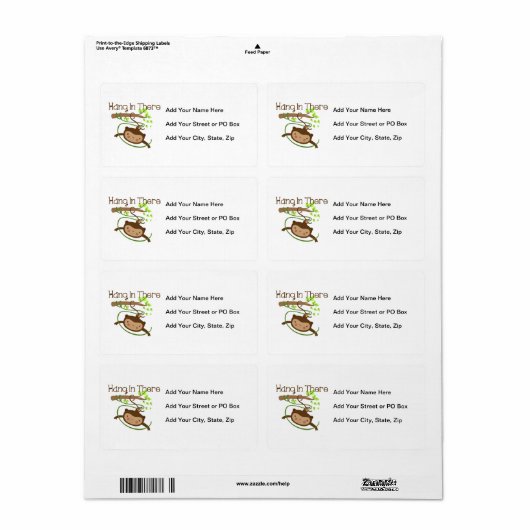 Étiquette Coup de singe dedans là (Feuille entière)