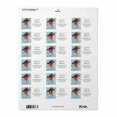 Étiquette Coupe de fleurs de sansy en aquarelle Adresse (Feuille entière)