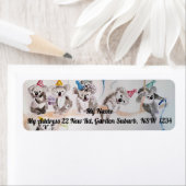 Étiquette Coupe Koala Party Aquarelle Retourner l'adresse Ét (En situation)