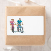 Étiquette Couple cycliste (En situation)