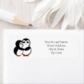 Étiquette Couple de pingouin mignon (En situation)