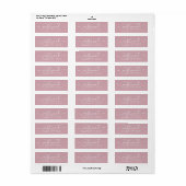 Étiquette Couple Nom Blanc Sur Dusty Rose (Feuille entière)