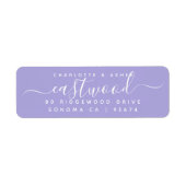 Étiquette Couple Nom Blanc Sur Lavender (Devant)