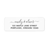 Étiquette Couple Nom de la calligraphie tendance Adresse de  (Devant)