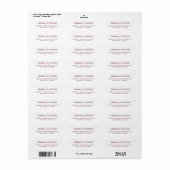 Étiquette Couples Nom Mariage Bourgogne Adresse de retour (Feuille entière)