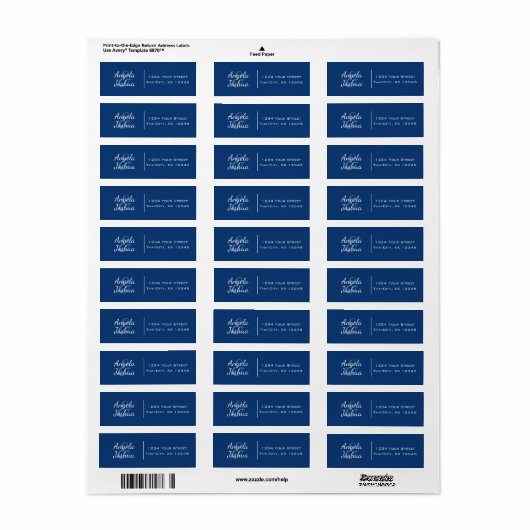 Étiquette Couples Simple Minimal Informel Décontracté Bleu B (Feuille entière)