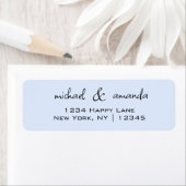 Étiquette Couples Simple Minimal Informel Décontracté Bleu c (En situation)