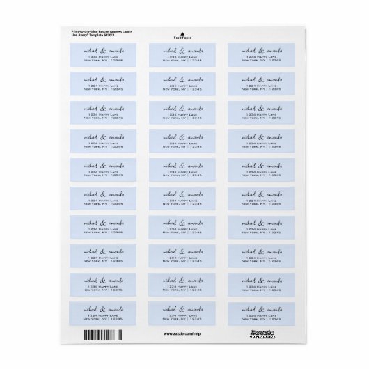 Étiquette Couples Simple Minimal Informel Décontracté Bleu c (Feuille entière)