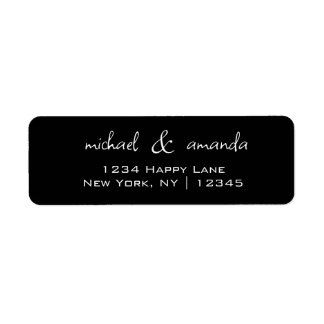 Étiquette Couples Simple Minimal Informel Décontracté Noir B