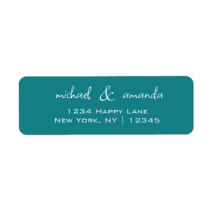 Étiquette Couples Simple Minimal Informel Décontracté Turquo