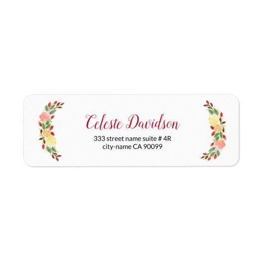 Étiquette Courbe de fleurs des deux côtés (Devant)