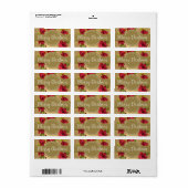 Étiquette Courbe de Noël Pointsettia Florale (Feuille entière)