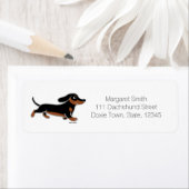 Étiquette Courir noir et Tan Dachshund (En situation)