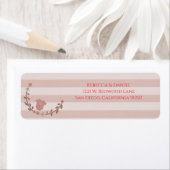 Étiquette Couronne d'adresse à rayures roses (En situation)