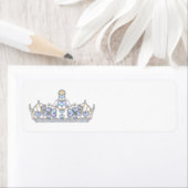 Étiquette couronne d'argent diamants de coeur mode brillante (En situation)