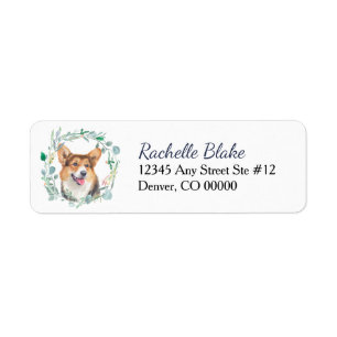 Étiquette Couronne de Cardigan Welsh Corgi Chien Adresse de