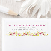 Étiquette Couronne de fleurs d'orchidées sauvages rose viole (En situation)