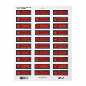 Étiquette Couronne de monogramme classique Noël plaid rouge (Feuille entière)