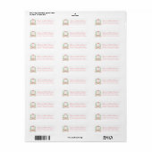 Étiquette Couronne de Noël Adresse de Retour Script Rouge (Feuille entière)