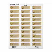 Étiquette Couronne de pin et d'agrumes avec initiale (Feuille entière)